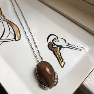 Petrified wood necklace